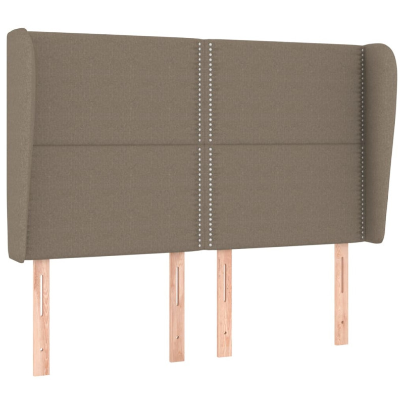 Zagłówek uszak, taupe, 147x23x118/128 cm, tkanina