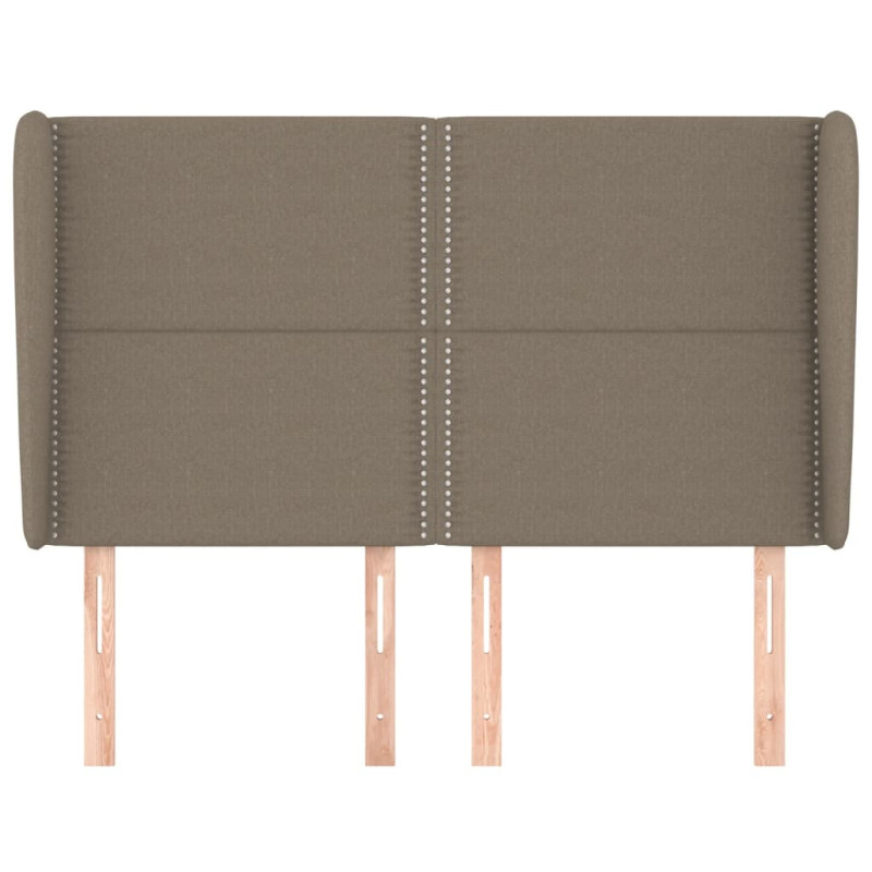 Zagłówek uszak, taupe, 147x23x118/128 cm, tkanina