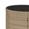 Sofa ogrodowa, stolik i poduszki, półokrągła, beżowy rattan PE