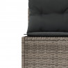 Sofa ogrodowa z poduszkami, półokrągła, szary rattan PE