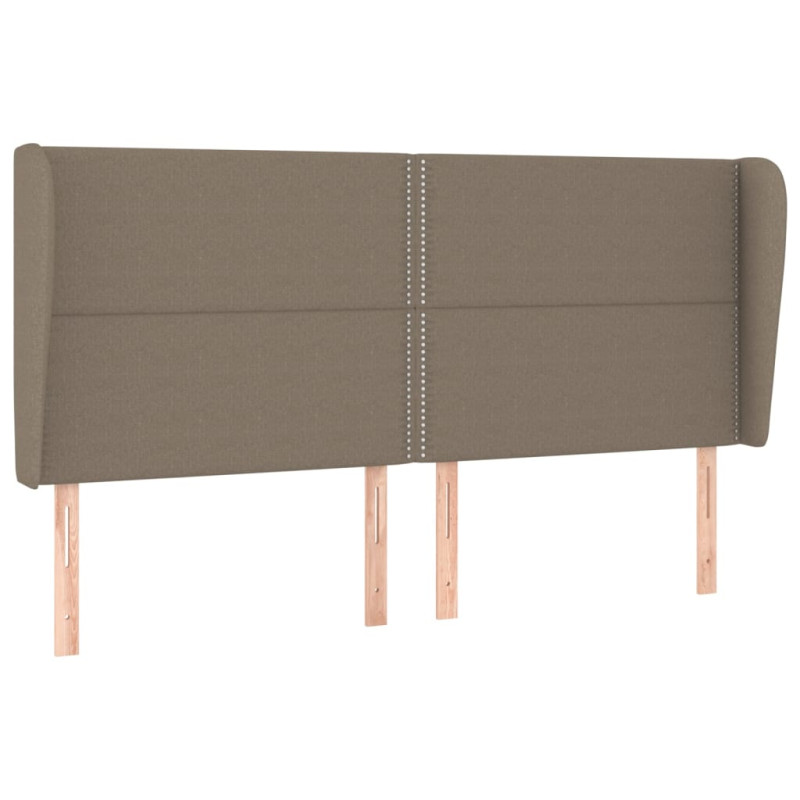 Zagłówek uszak, taupe, 163x23x118/128 cm, tkanina