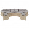Sofa ogrodowa z poduszkami, okrągła, beżowy rattan PE