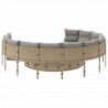 Sofa ogrodowa z poduszkami, okrągła, beżowy rattan PE
