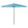 Parasol ogrodowy na stalowym słupku, niebieski, 288x288x225 cm