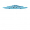 Parasol ogrodowy na stalowym słupku, niebieski, 288x288x225 cm