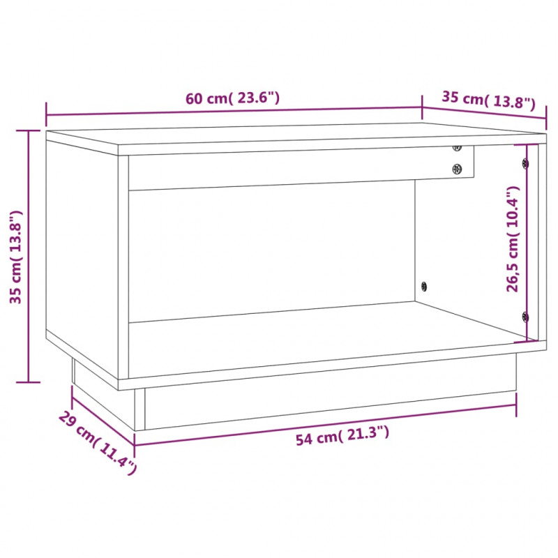 Szafka pod telewizor, 60x35x35 cm, lite drewno sosnowe