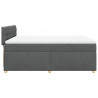 Łóżko kontynentalne z materacem, ciemnoszara tkanina 140x190 cm