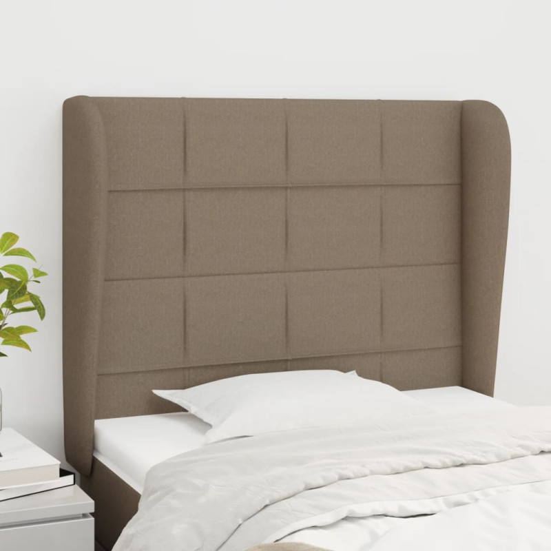 Zagłówek uszak, taupe, 93x23x118/128 cm, tkanina