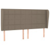 Zagłówek uszak, taupe, 203x23x118/128 cm, tkanina
