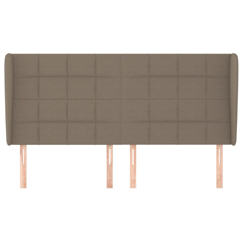 Zagłówek uszak, taupe, 203x23x118/128 cm, tkanina