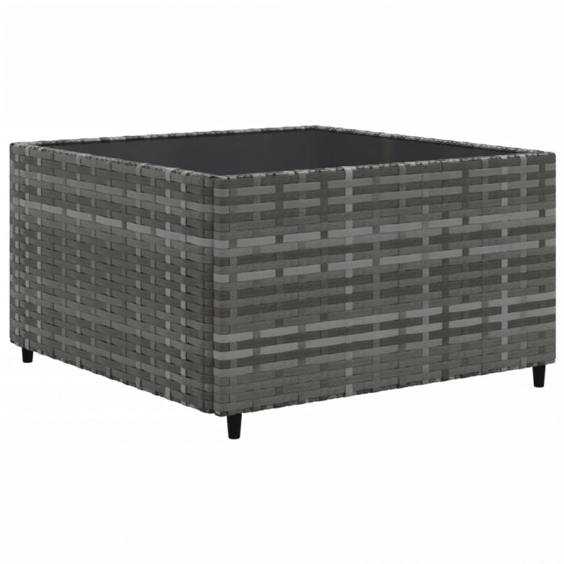 9-cz. zestaw wypoczynkowy do ogrodu, poduszki, rattan PE, szary