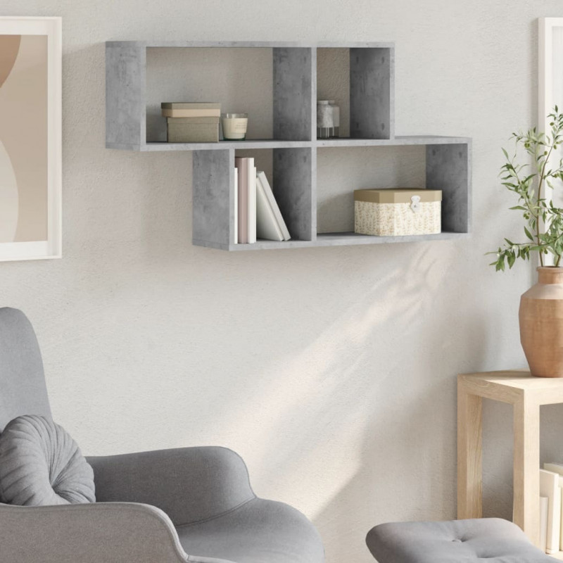 Półka ścienna, szarość betonu, 100x20x53 cm
