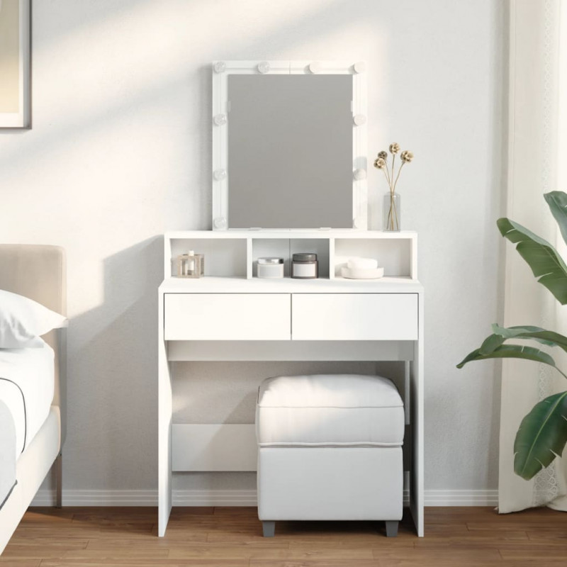 Toaletka z LED, biała, 80x41x144,5 cm