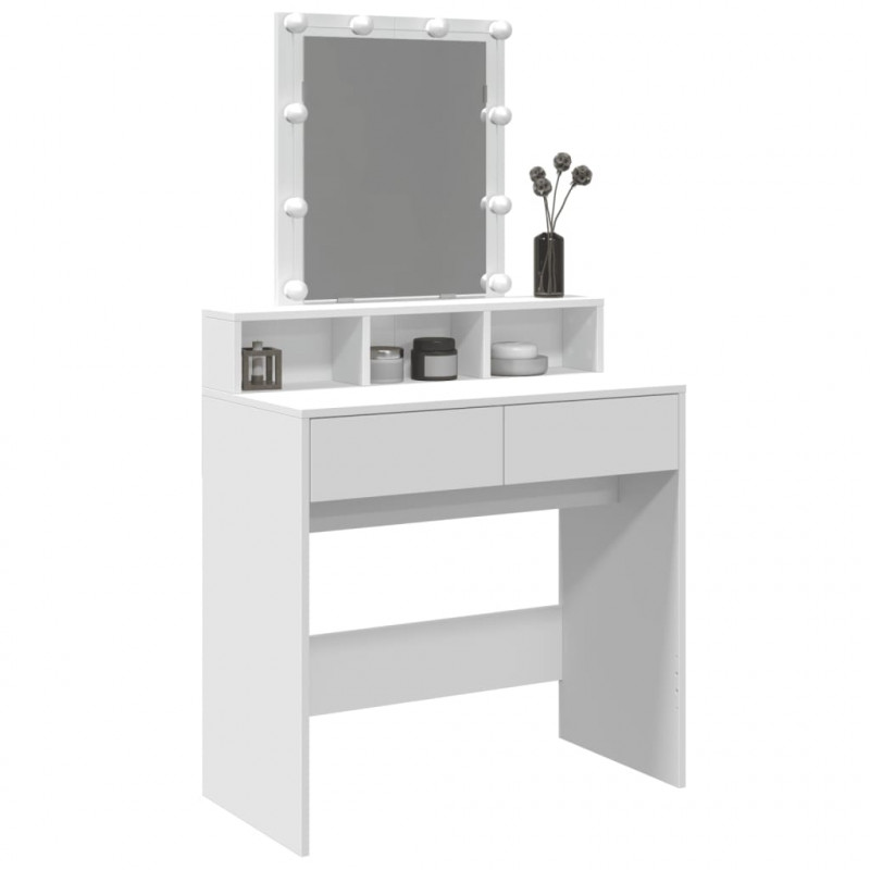 Toaletka z LED, biała, 80x41x144,5 cm
