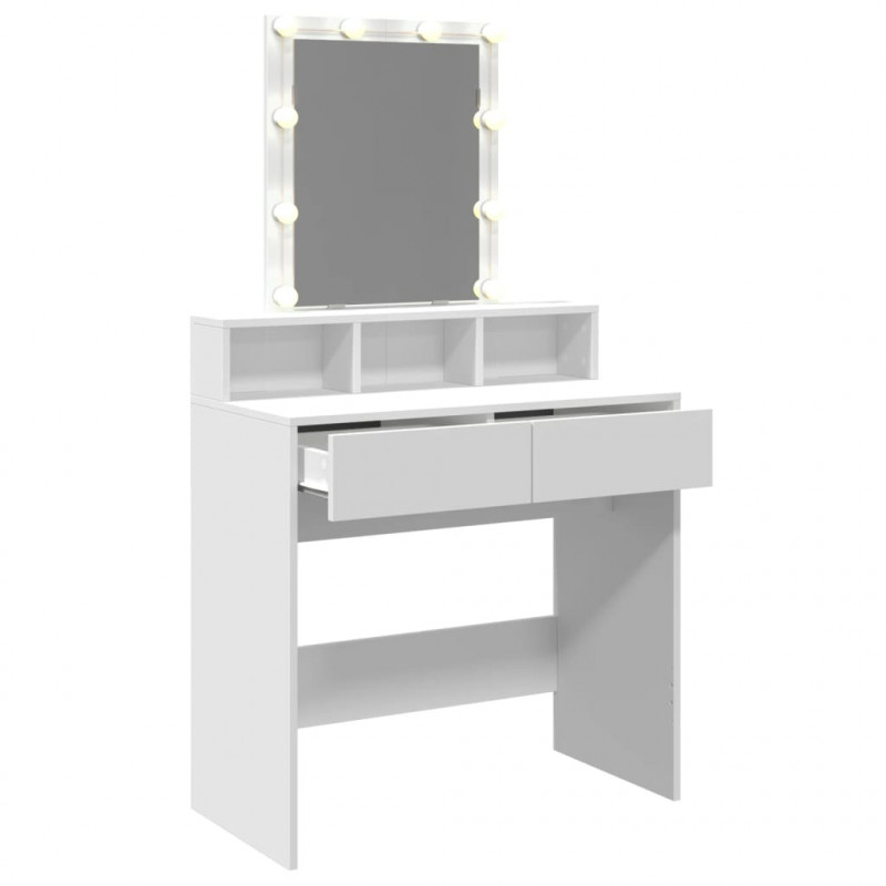 Toaletka z LED, biała, 80x41x144,5 cm