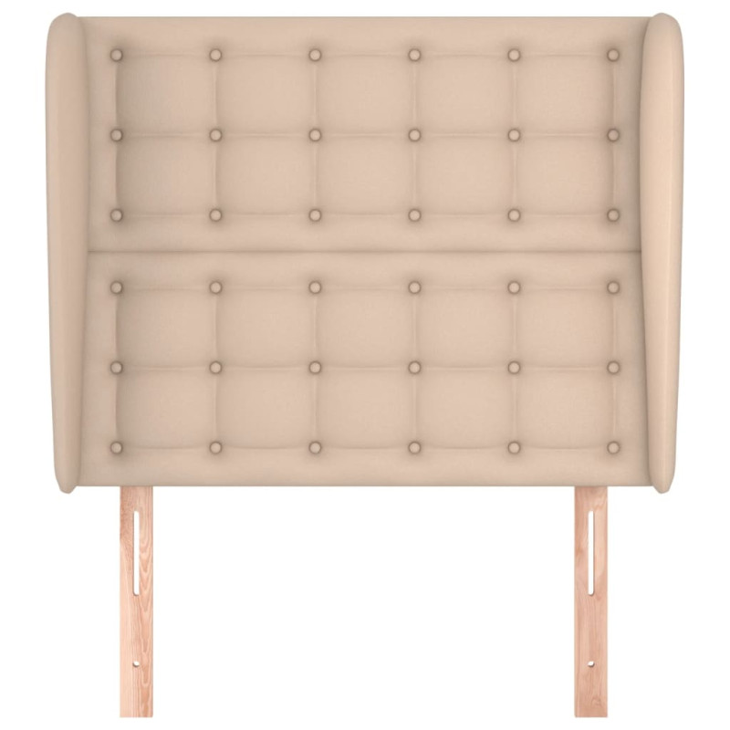 Zagłówek uszak, cappuccino, 83x23x118/128 cm, sztuczna skóra