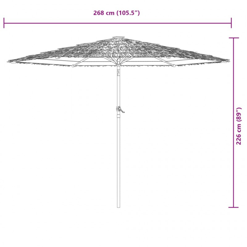 Parasol ogrodowy na stalowym słupku, biały, 268x268x226 cm