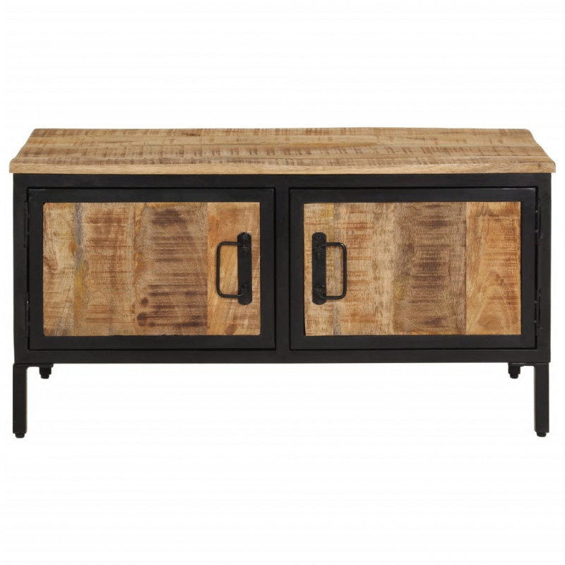 Stolik kawowy, 80x50x40 cm, surowe lite drewno mango