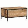 Stolik kawowy, 80x50x40 cm, surowe lite drewno mango