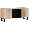 Szafka pod telewizor, biała, 105x34x46 cm, lite drewno mango