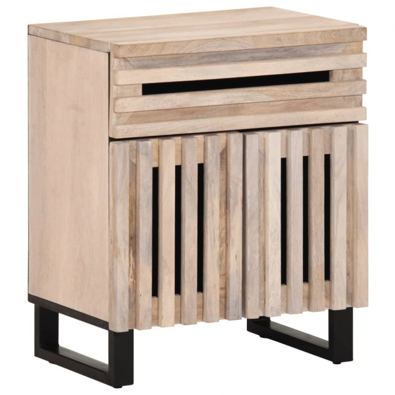 Szafka nocna, 50x34x60 cm, lite surowe drewno mango