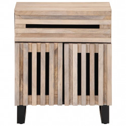Szafka nocna, 50x34x60 cm, lite surowe drewno mango
