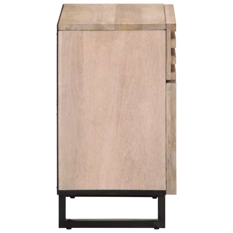 Szafka nocna, 50x34x60 cm, lite surowe drewno mango