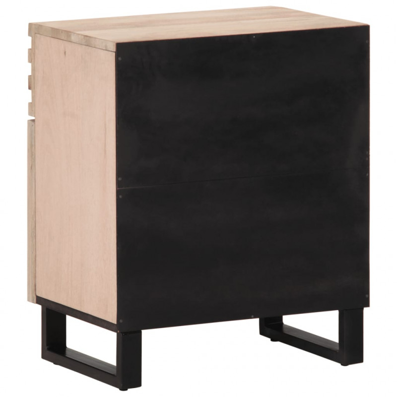 Szafka nocna, 50x34x60 cm, lite surowe drewno mango