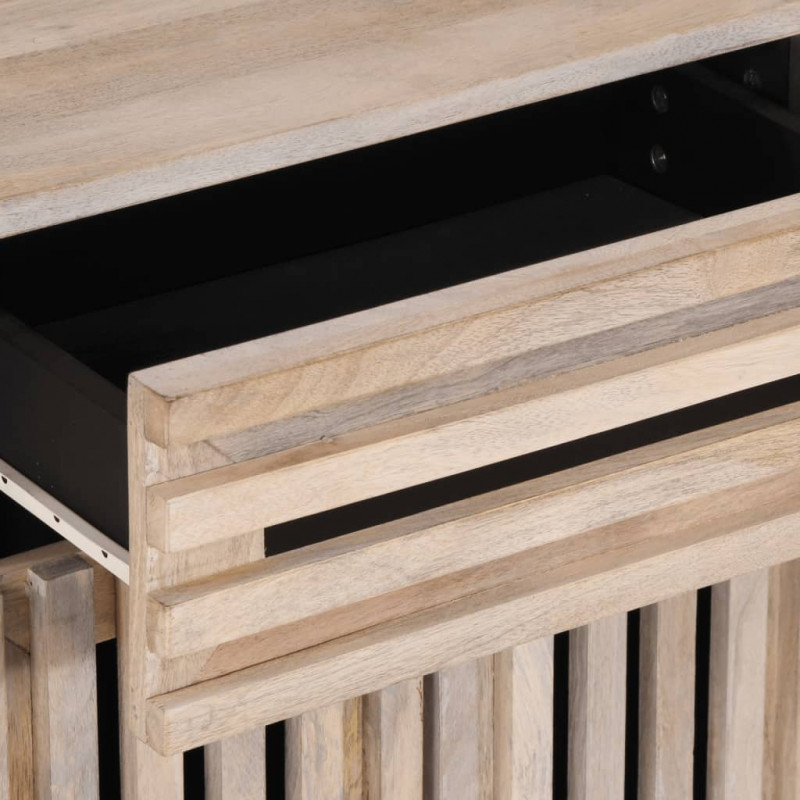 Szafka nocna, 50x34x60 cm, lite surowe drewno mango