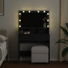 Toaletka z oświetleniem LED, czarna, 80x41x134,5 cm