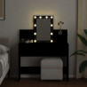 Toaletka z oświetleniem LED, czarna, 100x40x130 cm