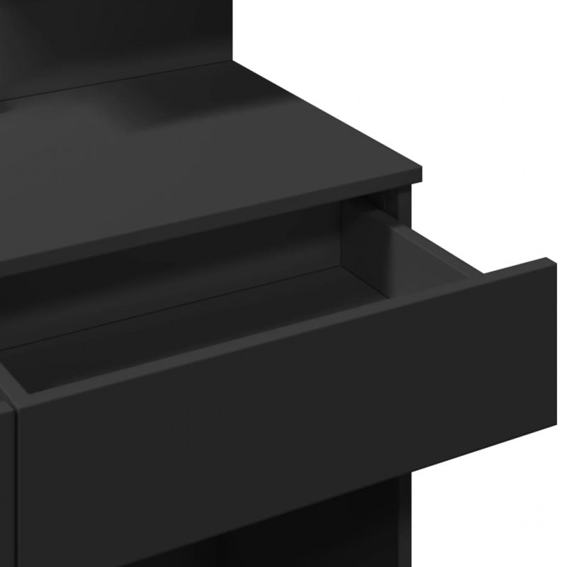 Toaletka z oświetleniem LED, czarna, 100x40x130 cm