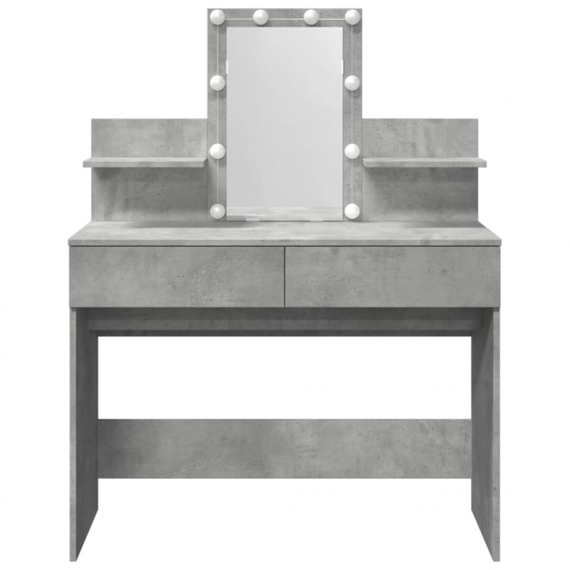 Toaletka z oświetleniem LED, szarość betonu, 100x40x130 cm