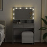 Toaletka z oświetleniem LED, szary dąb sonoma, 80x41x134,5 cm