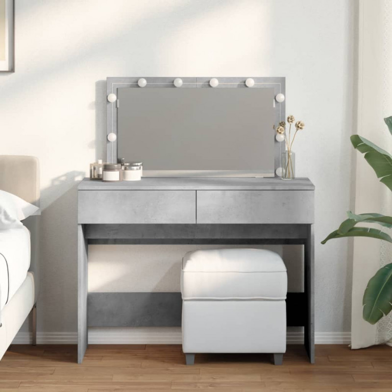 Toaletka z oświetleniem LED, szarość betonu, 100x40x120 cm