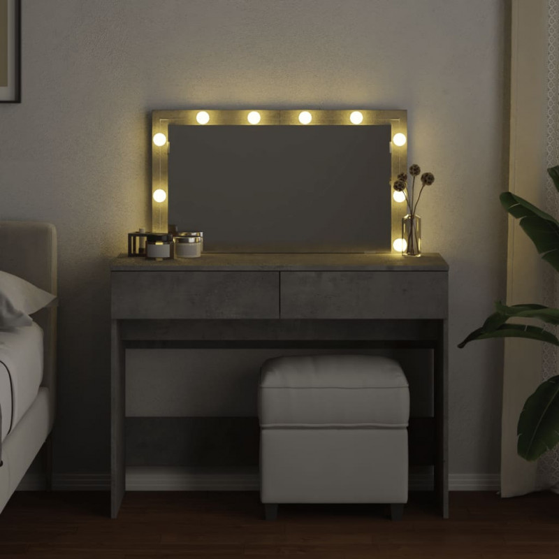 Toaletka z oświetleniem LED, szarość betonu, 100x40x120 cm