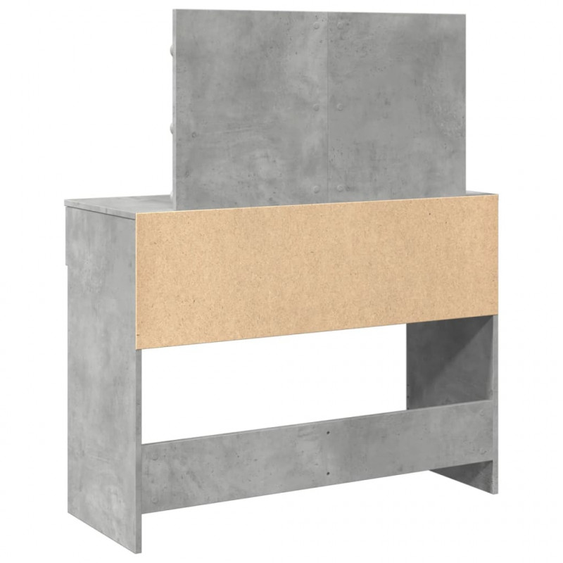 Toaletka z oświetleniem LED, szarość betonu, 100x40x120 cm
