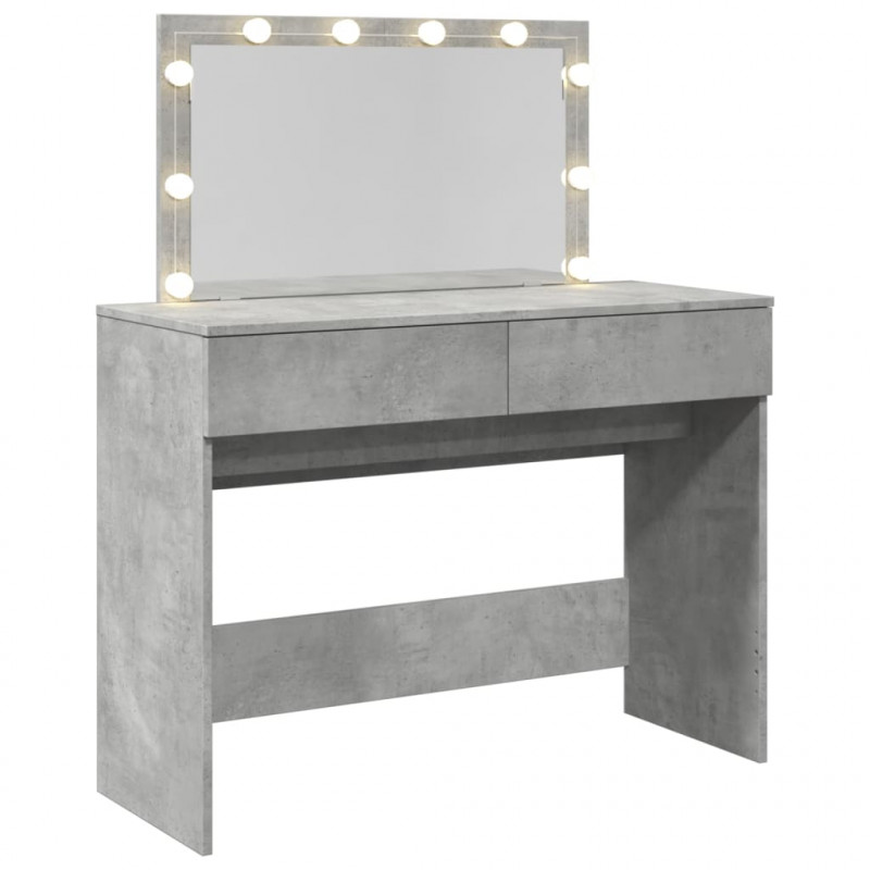 Toaletka z oświetleniem LED, szarość betonu, 100x40x120 cm