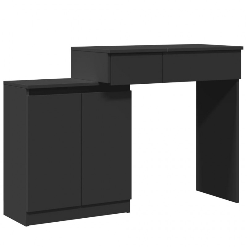 Toaletka z oświetleniem LED, czarna, 115x37x110,5 cm