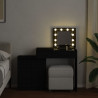 Toaletka z oświetleniem LED, czarna, 115x37x110,5 cm