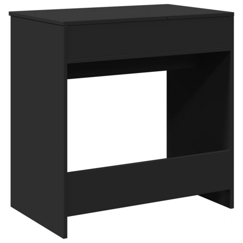 Toaletka z lustrem, czarna, 73x46,5x120 cm