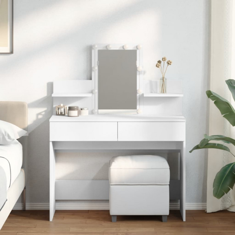 Toaletka z oświetleniem LED, biała, 100x40x130 cm
