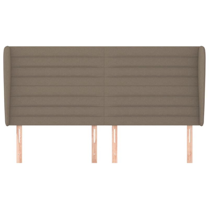Zagłówek uszak, taupe, 203x23x118/128 cm, tkanina