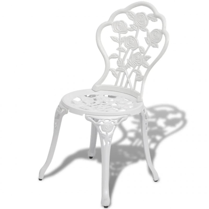 Krzesła bistro, 2 szt., odlewane aluminium, białe