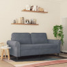 Sofa 2-osobowa, ciemnoszary, 140 cm, tapicerowana aksamitem