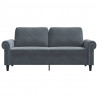 Sofa 2-osobowa, ciemnoszary, 140 cm, tapicerowana aksamitem