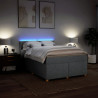 Łóżko kontynentalne z materacem, jasnoszare 140x200 cm, tkanina