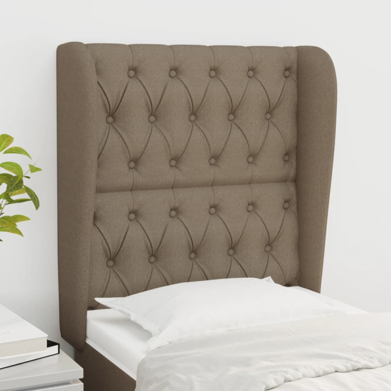 Zagłówek uszak, taupe, 83x23x118/128 cm, tkanina