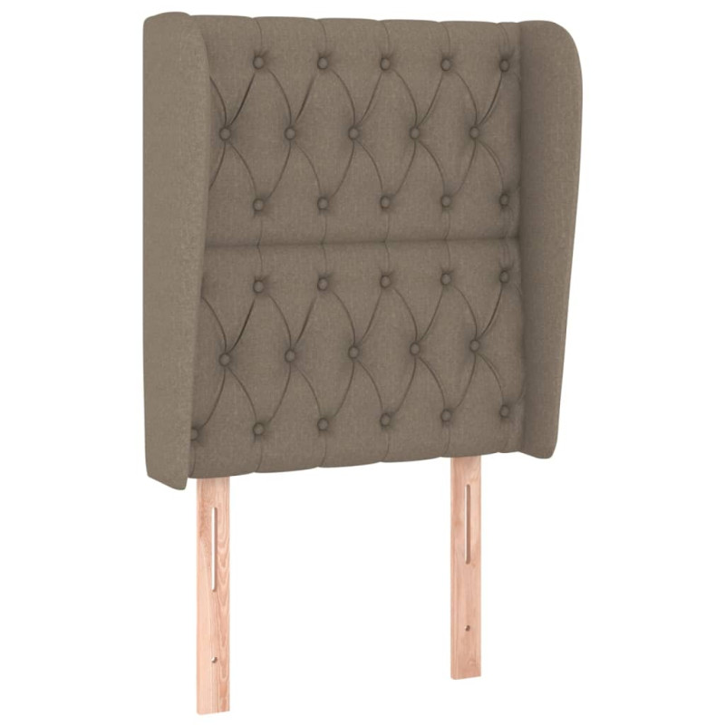 Zagłówek uszak, taupe, 83x23x118/128 cm, tkanina