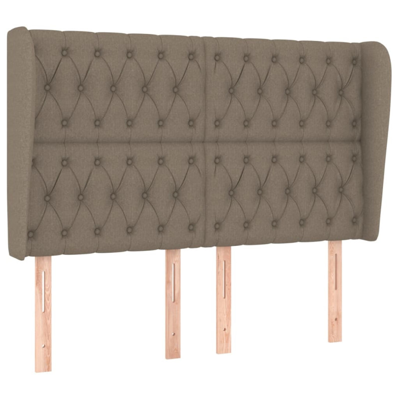 Zagłówek uszak, taupe, 163x23x118/128 cm, tkanina